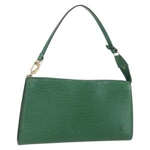 LOUIS VUITTON Epi Pochette Accessoires Accessory Pouch Green M52984 Auth 158433
